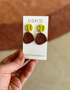 Softball Dangle Earrings