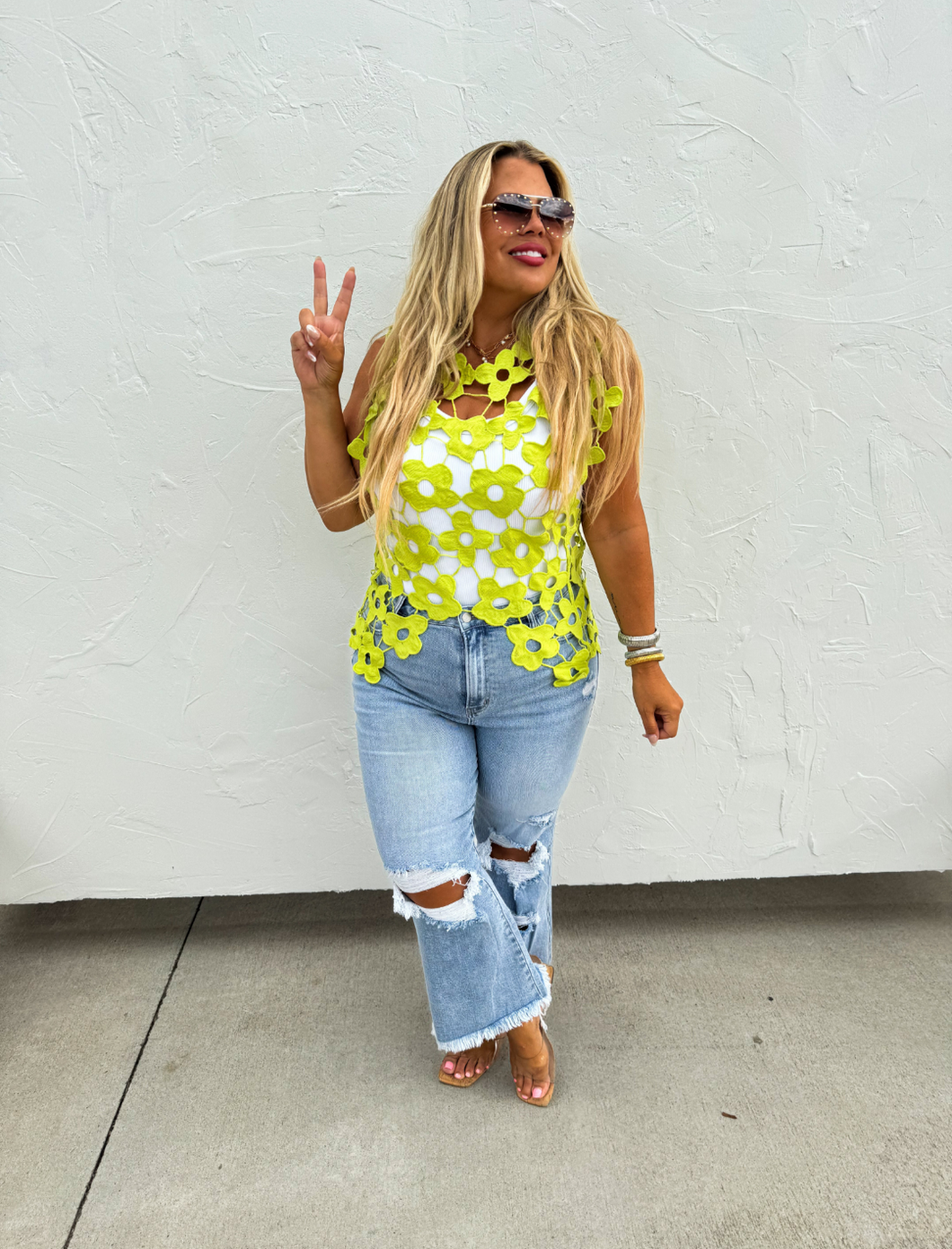 Scarlet Floral Crochet top