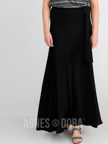 Agnes & Dora™ XS|XL| Wrap Maxi Skirt Black