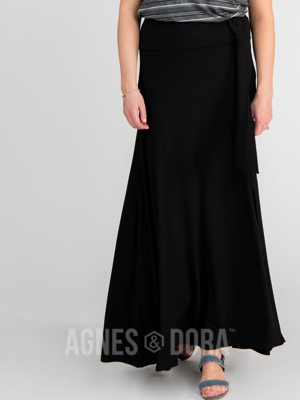 Agnes & Dora™ XS|XL| Wrap Maxi Skirt Black