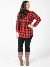 Load image into Gallery viewer, Agnes &amp; Dora™ S| Flannel Tunic Buffalo Check - Red/Black