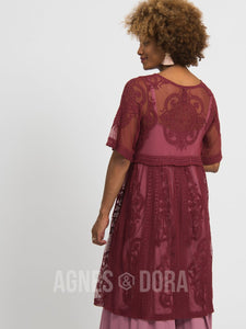 Agnes & Dora™ XS Vintage Lace Duster Black Cherry