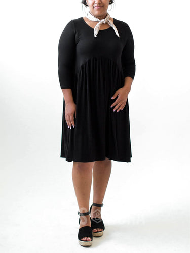 Agnes & Dora™ XXS|XS|S| Muse Midi Dress Black