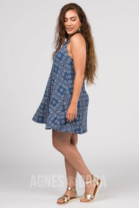 Agnes & Dora™ SMALL Keyhole Tunic Indigo Scarf