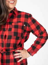 Load image into Gallery viewer, Agnes &amp; Dora™ S| Flannel Tunic Buffalo Check - Red/Black