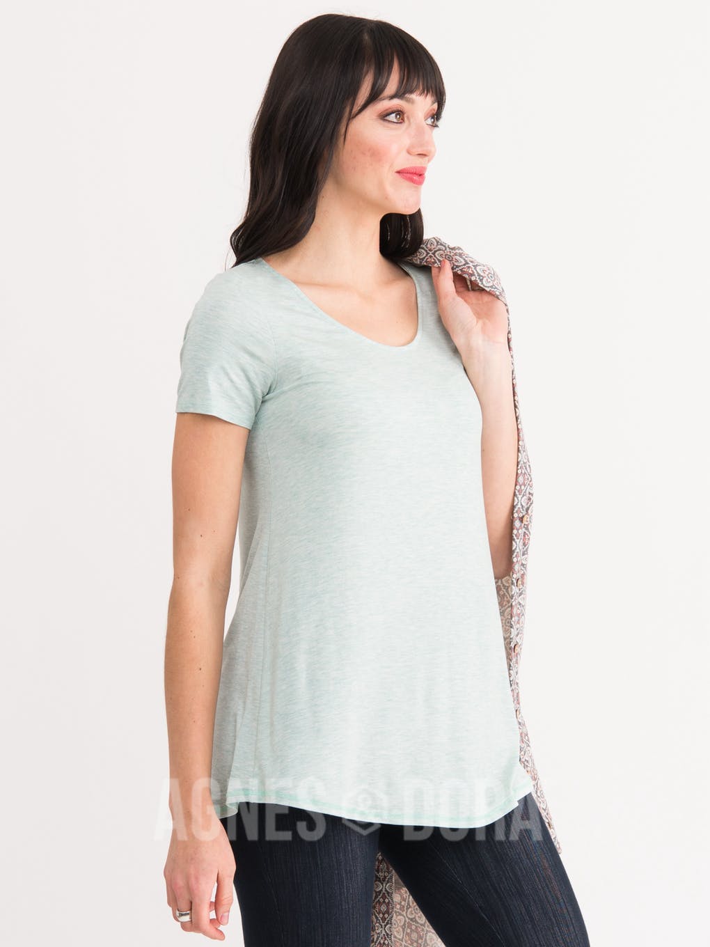 Agnes & Dora™ XS|S|M| Everyday Tee Mint Melange