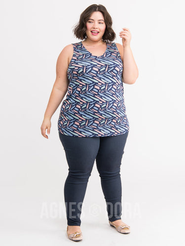 Agnes & Dora™ XS Essential Tank V-Neck Art Night