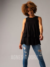 Load image into Gallery viewer, Agnes &amp; Dora™ XS Black Tiered Tunic