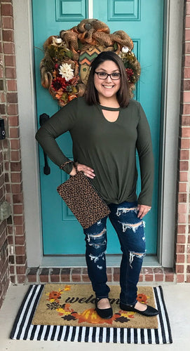 Olive Knot Long Sleeve Tee