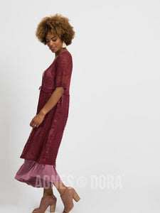 Agnes & Dora™ XS Vintage Lace Duster Black Cherry