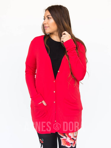 Agnes & Dora™ SMALL Favorite Cardi Modal True Red Solid