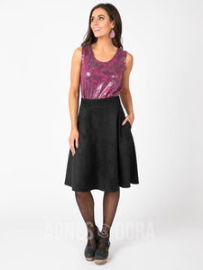 Agnes & Dora™ |L|XL| Faux Suede Skirt Black