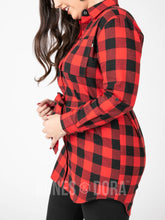 Load image into Gallery viewer, Agnes &amp; Dora™ S| Flannel Tunic Buffalo Check - Red/Black