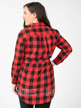 Load image into Gallery viewer, Agnes &amp; Dora™ S| Flannel Tunic Buffalo Check - Red/Black