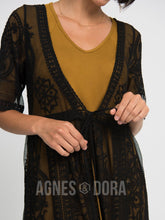 Load image into Gallery viewer, Agnes &amp; Dora™ XS Vintage Lace Duster Black