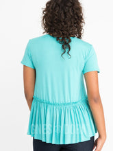 Load image into Gallery viewer, Agnes &amp; Dora™ XL Relaxed Ruffle Tee in Seafoam