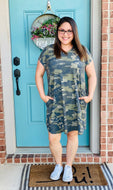 Cassie Camo Pocket Dress