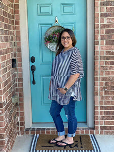 Navy Striped Cover-up